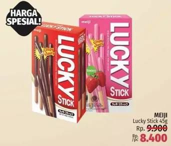 Promo Harga MEIJI Biskuit Lucky Stick 45 gr - LotteMart