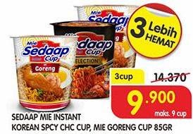 Promo Harga SEDAAP Korean Spicy Chicken Cup 81gr/Goreng 85gr  - Superindo