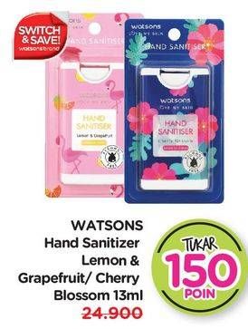 Promo Harga WATSONS Hand Sanitiser Cheery Blossom, Lemon Grapefruit 13 ml - Watsons