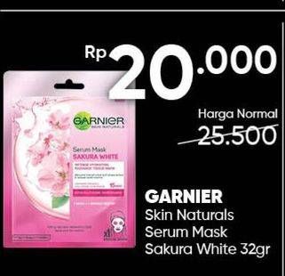 Promo Harga GARNIER Serum Mask Sakura White - Japanese Sakura 32 gr - Guardian