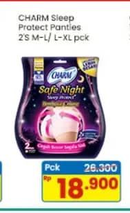 Promo Harga Charm Sleep Protect Plus Panties L-XL 2 pcs - Indomaret