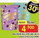 Promo Harga DEKA Wafer Roll Bites Mini Choco Choco, Ube 80 gr - Superindo