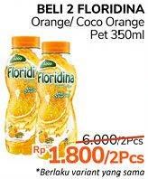 Promo Harga FLORIDINA Juice Pulp Orange Orange, Coconut per 2 botol 350 ml - Alfamidi