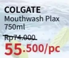 Colgate Mouthwash Plax 750 ml Diskon 25%, Harga Promo Rp55.500, Harga Normal Rp74.000
