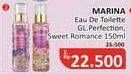 Promo Harga MARINA Eau De Toillete Glam Perfection, Sweet Romance 150 ml - Alfamidi