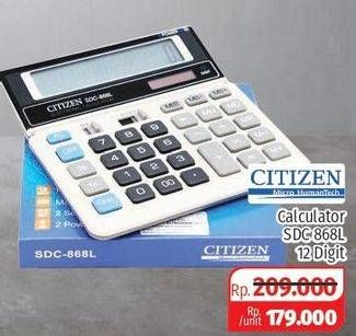 Promo Harga CITIZEN Calculator SDC 868L 12 Digit  - Lotte Grosir