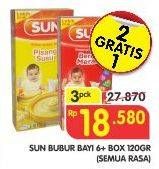 Promo Harga SUN Bubur Bayi All Variants per 3 box 120 gr - Superindo