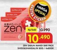 Promo Harga ZEN Anti Bacterial Body Soap Shiso Sandalwood per 4 pcs 80 gr - Superindo