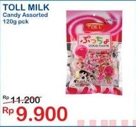 Promo Harga Toll Candy Milk Assorted 120 gr - Indomaret