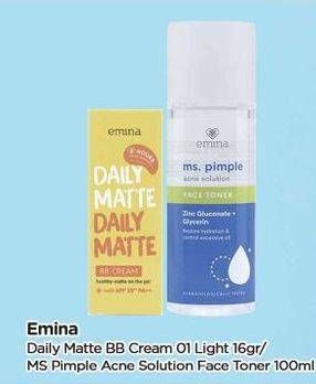 Promo Harga Emina Daily Matte BB Cream/Emina Ms Pimple Face Toner   - TIP TOP