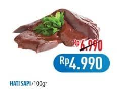 Promo Harga Beef Liver (Hati Sapi) per 100 gr - Hypermart