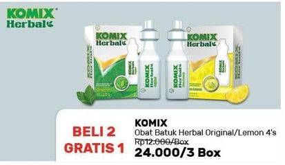 Promo Harga KOMIX Herbal Obat Batuk Lemon, Original 4 pcs - Guardian