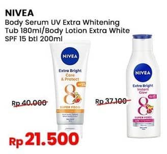 Promo Harga Nivea Body Serum Extra White Care Protect 180 ml - Indomaret