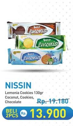 Promo Harga Nissin Cookies Lemonia Lemon, Coconut, Chocolate 130 gr - Hypermart