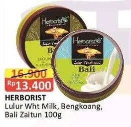 Promo Harga HERBORIST Lulur Tradisional Bali Bali Zaitun, Bengkoang, White Milk 100 gr - Alfamart