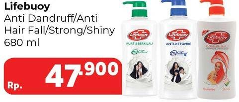 Promo Harga LIFEBUOY Shampoo Anti Dandruff, Anti Hair Fall, Strong Shiny 680 ml - Carrefour