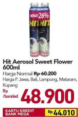Promo Harga HIT Aerosol Expert Sweet Flower 675 ml - Carrefour