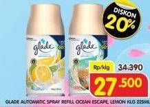 Promo Harga GLADE Matic Spray Refill Ocean Escape, Lemon 225 ml - Superindo