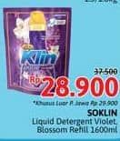 Promo Harga So Klin Liquid Detergent + Anti Bacterial Violet Blossom 1600 ml - Alfamidi