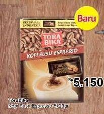 Promo Harga Torabika Kopi Susu Espresso per 5 sachet 23 gr - TIP TOP