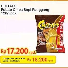 Promo Harga Chitato Snack Potato Chips Sapi Panggang Beef Barbeque 120 gr - Indomaret