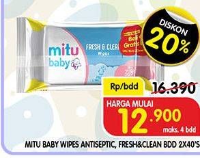 Promo Harga MY BABY Wipes Antibacterial 50 pcs - Superindo