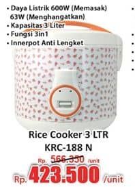 Promo Harga Kirin Rice Cooker KRC 188 N  - Hari Hari