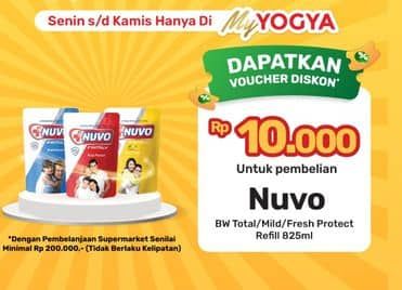 Promo Harga Nuvo Body Wash Mild Protect, Total Protect, Fresh Protect 825 ml - Yogya