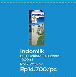 Promo Harga Indomilk Susu UHT Full Cream Plain, Cokelat 1000 ml - Alfamart