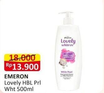 Promo Harga Emeron Lovely White Hand & Body Lotion Moisture Bright White Pearl 500 ml - Alfamart