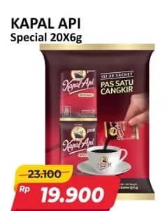 Promo Harga Kapal Api Kopi Bubuk Special per 20 sachet 6 gr - Alfamart