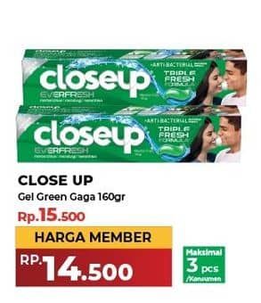 Promo Harga Close Up Pasta Gigi Everfresh Menthol Fresh 160 gr - Yogya