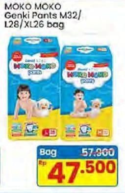 Promo Harga Genki Moko Moko Pants M32, L28, XL26 26 pcs - Indomaret