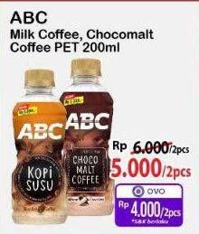 Promo Harga ABC Minuman Kopi Choco Malt Coffee, Milk Coffee 200 ml - Alfamart