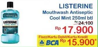 Promo Harga LISTERINE Mouthwash Antiseptic Cool Mint 250 ml - Indomaret