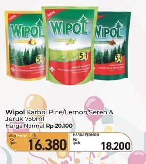 Promo Harga Wipol Karbol Wangi Cemara, Lemon, Sereh Jeruk 750 ml - Carrefour