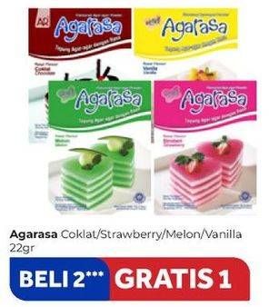 Promo Harga AGARASA Agar Agar Melon, Strawberry, Vanilla, Chocolate 22 gr - Carrefour