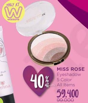 Promo Harga MISS ROSE 5 in 1 Eyeshadow & Highlighter  - Watsons