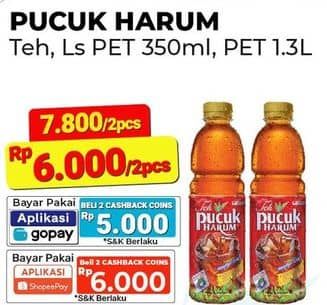 Promo Harga Teh Pucuk Harum Minuman Teh Jasmine, Less Sugar 350 ml - Alfamart