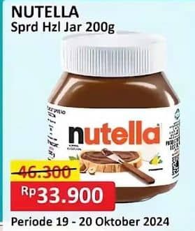 Promo Harga Nutella Jam Spread Chocolate Hazelnut 200 gr - Alfamart