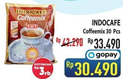 Promo Harga Indocafe Coffeemix 3in1 per 30 sachet 20 gr - Hypermart