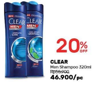Promo Harga CLEAR Men Shampoo 320 ml - Guardian