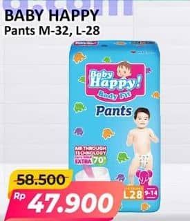Promo Harga Baby Happy Body Fit Pants M32, L28 28 pcs - Alfamart