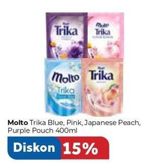 Promo Harga MOLTO Trika Blue, Pink, Japanese Peach, Purple 400 ml - Carrefour