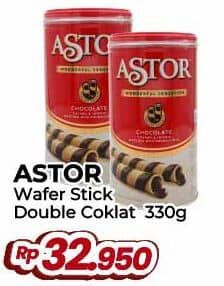 Promo Harga Astor Wafer Roll Double Chocolate 330 gr - Yogya