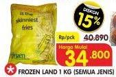 Promo Harga FROZENLAND French Fries All Variants 1 kg - Superindo