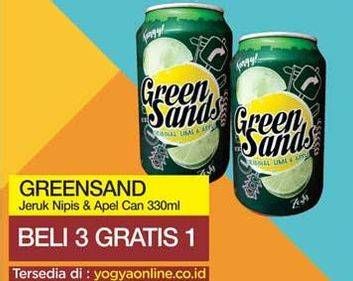 Promo Harga GREEN SANDS Minuman Soda Lime Apple 330 ml - Yogya
