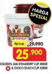 Promo Harga GOLDENFIL Selai Choco Crunchy, Strawberry 350 gr - Superindo
