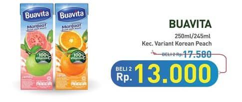 Promo Harga Buavita Fresh Juice Kecuali Korean White Peach 245 ml - Hypermart