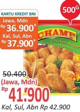 Promo Harga CHAMP Nugget Chicken Nugget 500 gr - Alfamidi